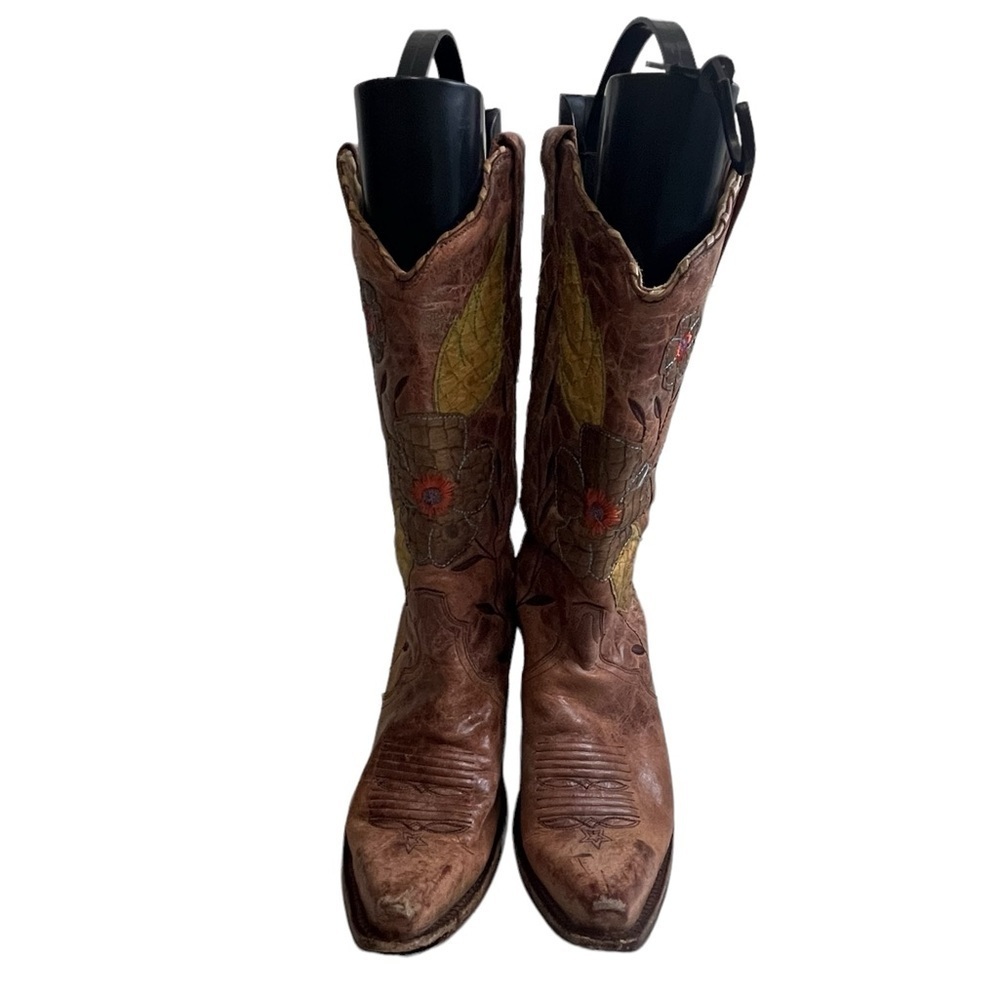 Corral Women's Daisy Overlay Cowgirl Boot Snip Toe - size US 9.5 - Picture 7 of 14